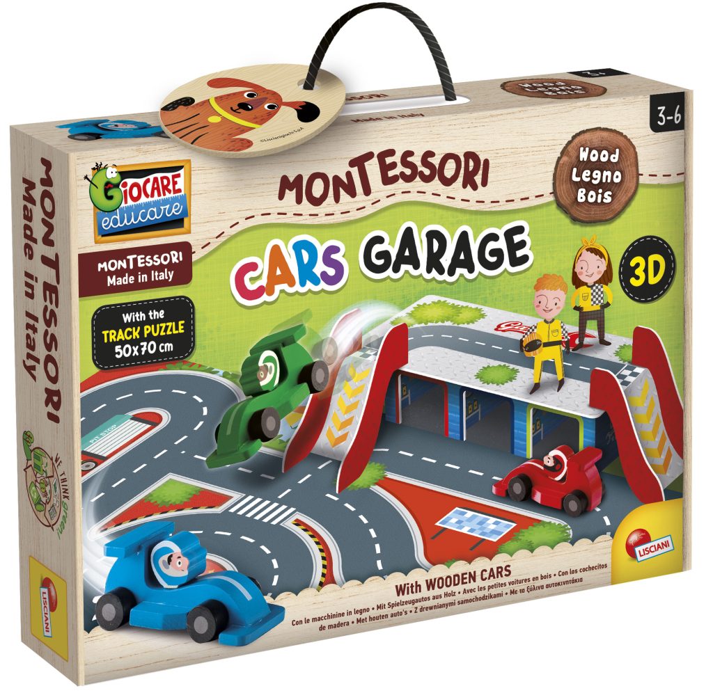 Foto 1 del gioco MONTESSORI WOOD CARS GARAGE