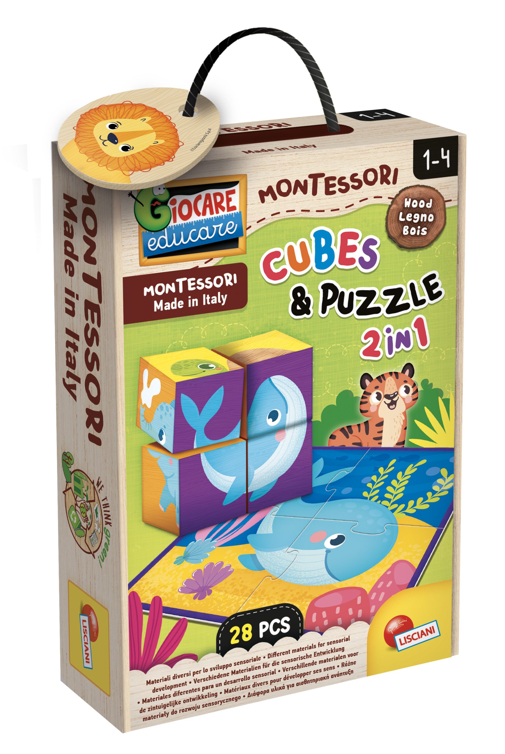 Foto 1 del gioco MONTESSORI BABY WOOD CUBES AND PUZZLE 2 IN 1
