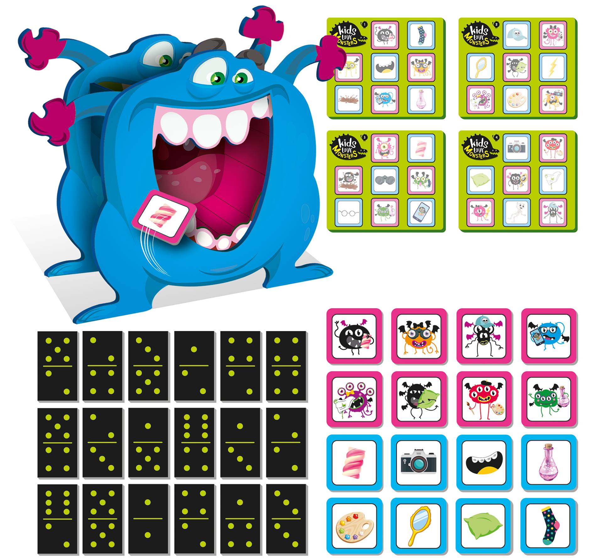 Photo 2 of the game KIDS LOVE MONSTERS DOMINO MEMORY GAME AND MONSTER BINGO